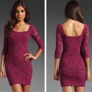 FREE PEOPLE Seamless Medallion Lace Bodycon Dress